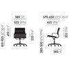 Vitra - Soft Pad Chair EA 217 - Bureaustoel chroom - Strichzeichnung