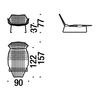 Moroso - Tropicalia - Chaise-Longue - dessin au trait