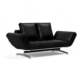 Innovation Living - Ghia Sofa Bed Fabric with Leather Legs Chromed Steel