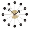 Vitra - Ball Clock Nelson - Wandklok - zwart/messing/hout/Ø33cm
