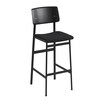 Muuto - Loft Bar Stool Upholstered 75cm  - black/seating fabric Steelcut 190/WxHxD 42,5x108,5x49cm/base: powder coated steel