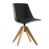MDF Italia - Flow - Chaise avec pieds en chêne VN - noir/polycarbonate/piètement en chêne naturel