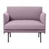 Muuto - Outline - Fauteuil - licht roze/stof kvadrat fiord 551/88x84x69,5cm lxbxh/zwart aluminium frame: poedercoating