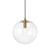 ClassiCon - Selene - Suspension laiton - transparent/laiton/Ø20cm/noir câble gainé tissu