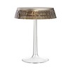 Flos - Bon Jour LED Table Lamp Chrome Matt - transparent/smoky grey/shade: plastics/H 41cm/ Ø 31,6cm/frame transparent/chrome matt