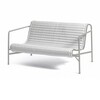 HAY Palissade Outdoor-Sofa in Hellgrau, pulverbeschichteter Stahl, modernes Design für Garten und Terrasse. - Palissade Steppkissen 124x115,5cm