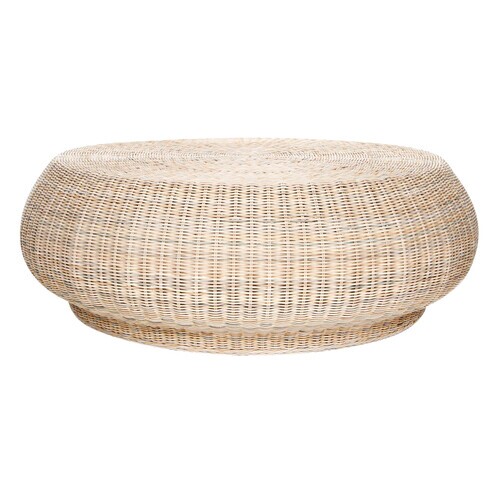 Gervasoni - Bolla Beistelltisch / Ottomane - rattan/Größe 2/Ø95cm