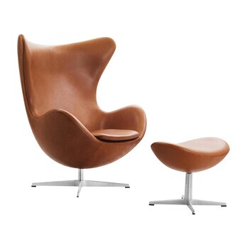 Fritz Hansen - Aktion Egg Chair/Das Ei™ Sessel + Hocker Leder