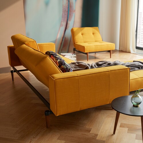 Holz Living Sessel AmbienteDirect dunkel Splitback Styletto Innovation |