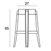 Kartell - Charles Ghost Stool 65cm - line drawing