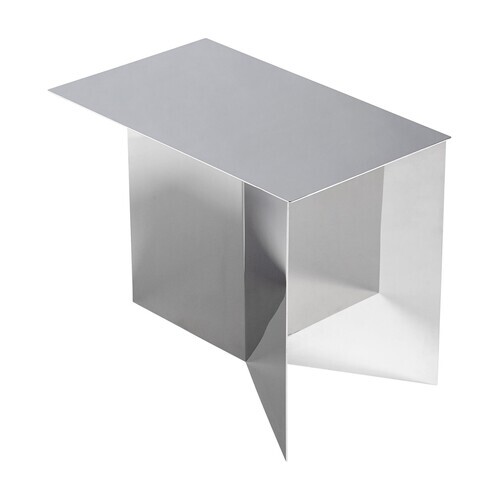 HAY - Slit Table Oblong - Table d'appoint - miroir/poli/H 35.5cm/49.3x27.5cm