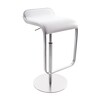 la palma - Lem 55-67 - Barkruk onderstel chroom mat - wit/leder/zitting gepolsterd