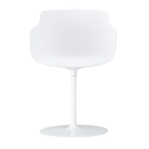 MDF Italia - Flow Slim - Fauteuil pied central pivotant - blanc/brillant