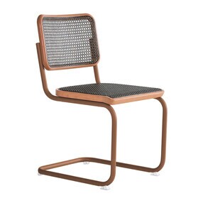 Thonet - S 32 V Freischwinger Stuhl mit Rohrgeflecht Dark Melange