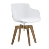 MDF Italia - Flow Slim Armchair With Oaken Legs - white/frame oak/natur