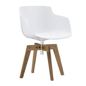 MDF Italia - Flow Slim Armchair With Oaken Legs