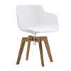 MDF Italia - Flow Slim - Fauteuil piètement chêne - blanc/piètement chêne/nature