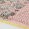 GAN - Mangas Space Rectangular Tapijt - pink/grijs ruit/100 % nieuwe wol/hand loom/250x160cm