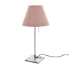 Luceplan - Costanzina Table Lamp With Base - soft skin pink/frame aluminium/foot 14cmx14cm