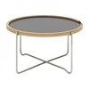 Carl Hansen - Carl Hansen CH417 - Table d'appoint - noir/blanc/chêne/stratifié/support en acier/Ø62cm/H 33cm/plateau amovible côtésement utilisable