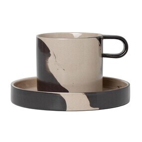 Ferm Living - Tasse avec soucoupe Inlay