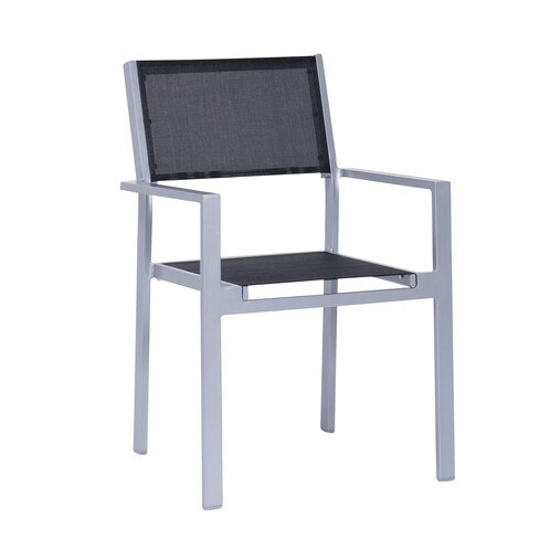 Jan Kurtz - Cubic Garden Armchair - black/WxHxD 57x85x45cm/frame silver powder-coated aluminium