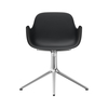 Normann Copenhagen - Form Drehstuhl mit Armlehnen 4L Alu - schwarz/Gestell aluminium/H x B x T: 80 x 70,5 x 70,5cm