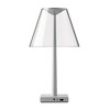 Rotaliana - Dina+ LED Table Lamp With Battery - silver/2700K/400lm / dimmable/USB plug/incl. 2 lampshades white and transparent