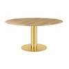 Gubi - 2.0 Dining Table Brass Base Ø150cm - oak/table top oak/H 72cm, Ø150cm/brass base