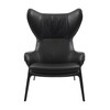 Cassina - P22 Patrick Norguet - Fauteuil à oreilles - noir/cuir Scozia 13X606/piètement noir mat RAL9005/79x112x87cm