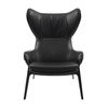 Cassina - P22 Patrick Norguet Ohrensessel - schwarz/Leder Scozia 13X606/Gestell matt schwarz RAL9005/79x112x87cm