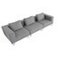 Softline - Lotus Sofa Dreisitzer - grau/inkl. 3 Kissen/Stoff Filz 620/294x98cm