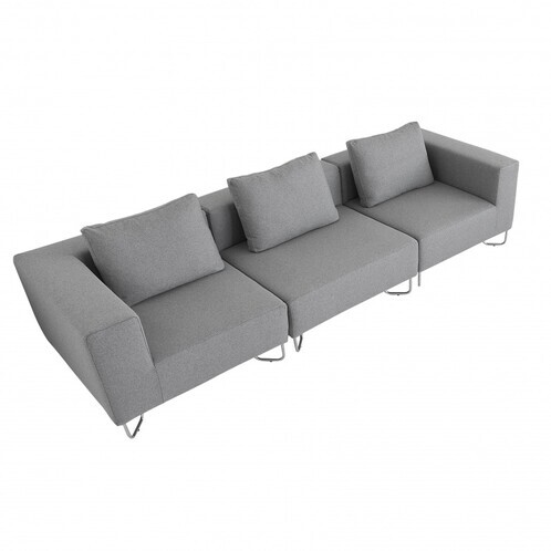 Softline - Lotus Sofa 3-Seater - grey/incl. 3 cushions/fabric Filz 620/294x98cm