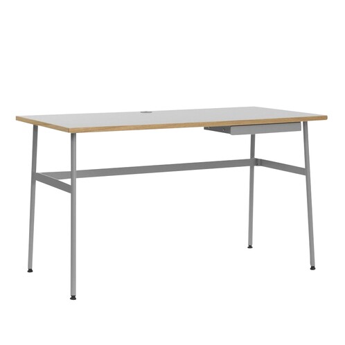 Normann Copenhagen - Journal - bureau - grijs/onderstel grijs, net lade/H x L x W: 74 x 130 x 65cm