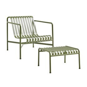 HAY - Palissade tuinset lounge chair low +ottomaan