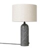 Gubi - Gravity - Lampe de table S - lin/gris/abat-jour lin/H 49cm, Ø 30cm/structure marbre gris