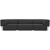 Softline - Noa Sofa - Canapé 3 Places - anthracite/étoffe vision 439/PxHxP 294x68x98cm/structure chrome