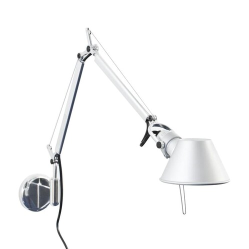 Artemide - Tolomeo Micro Parete Wandleuchte - aluminium/glänzend/BxH 49x41cm/Ø 11cm