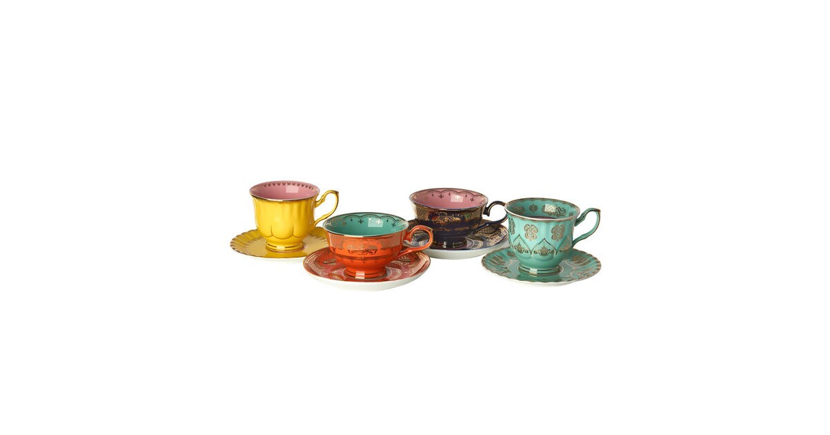 POLSPOTTEN Grandpa Tasse mit Untertasse 4er Set