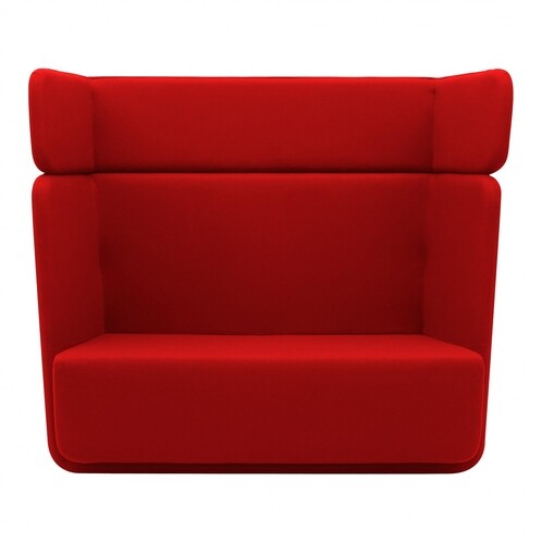 Softline - Basket Sofa With High Back - red/fabrics felt 622/WxHxD 152x126x74cm