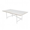 Richard Lampert - Eiermann 1 - Table châssis centré - blanc/chêne/châssis argent/Set de Réglage Hauteur 3,5cm/180x90cm