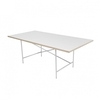 Richard Lampert - Eiermann 1 Table center - white/oak edge/frame silver/incl. height adjuster 3.5cm/180x90cm