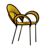 Moroso - Banjooli - Fauteuil - noir/jaune/tressée à la main/capuchons PVC/75x87x73cm/structure acier laquée