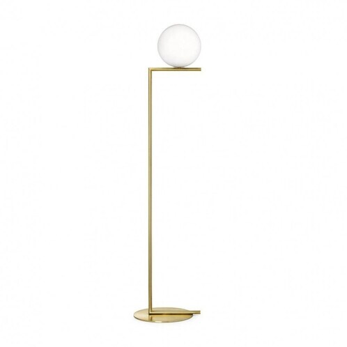 Flos - IC F2 Floor lamp - brass/brushed/H 185.2cm/Ø 30cm