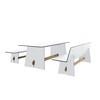 Conmoto - Tension Outdoor Set 2 - white/1 table + 2 benches/(1 with backrest)/Benches H 42/76 x L 220 x D 45/57 cm/Table H 73 x L 220 x D 90 cm