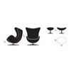 Fritz Hansen - Actie-set -Egg Chair stoel + voetenbank leder - Strichzeichnung
