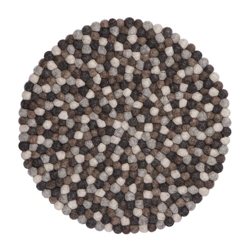 myfelt - Néla Seat Pad Ø36cm - brown/grey