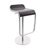 la palma - Lem 66-79 -Tabouret de bar piétement en chrome mat - noir/bois/siège bois tanganika/piètement en chromé mat/hauteur réglable de 66 à 79 cm