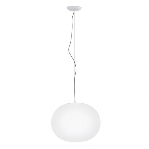 Flos - Glo Ball S1 Pendelleuchte - weiß/Glas/Polyamid/H 27cm/Ø 33cm