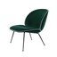 Gubi - Beetle Lounge Sessel mit Samt und Gestell Schwarz - dunkelgrün/Samt Velluto G075/787/BxHxT 63x80x72cm/Biese in Luce 53/ Gestell schwarz